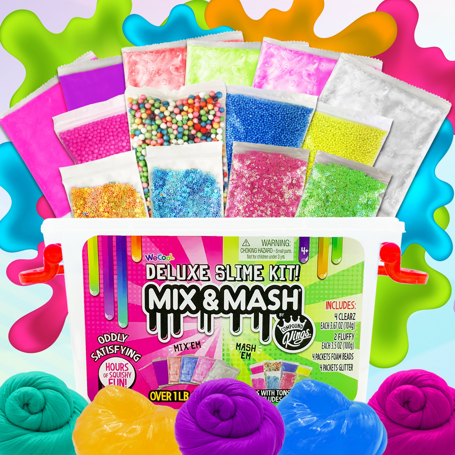 COMPOUND KINGS Mix & Mash Tub Pink - Colorful Fluffy Slime