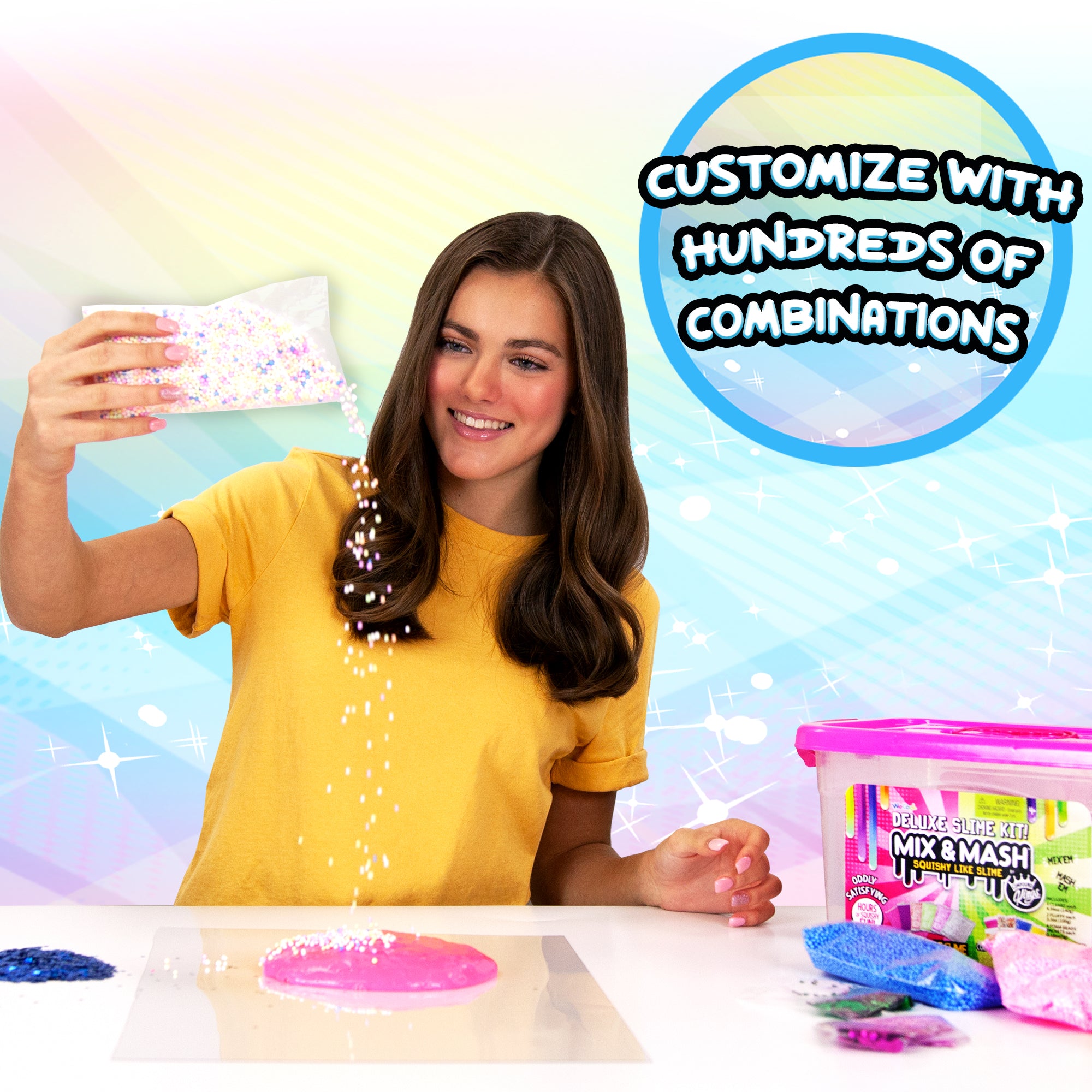 Compound Slime COMPOUND KINGS Mix & Mash Tub Pink - Colorful Fluffy Slime, Clearz Sli ...