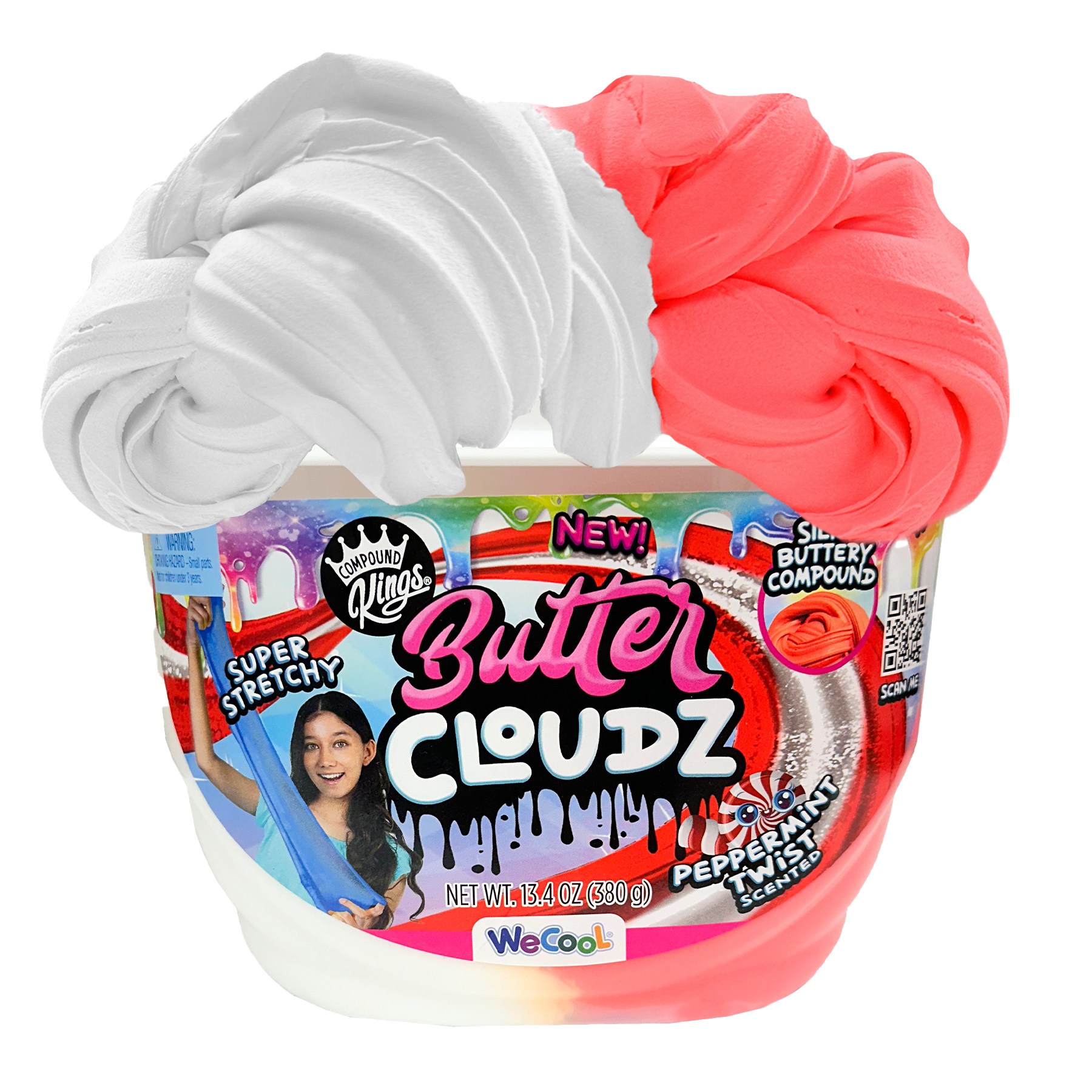 Compound Kings Peppermint Candy Cane Twist Swirl Slime Butter Tub – WeCool  Toys