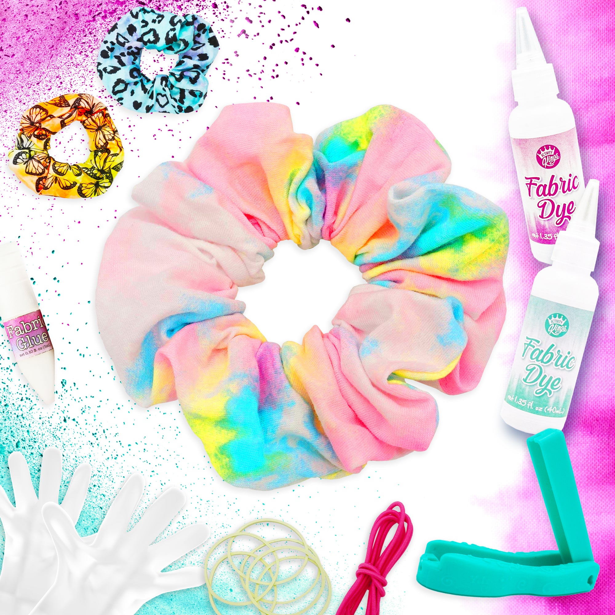 Tie Dye Kit for Kids & Adults Full Kit + Scrunchies & Headbands